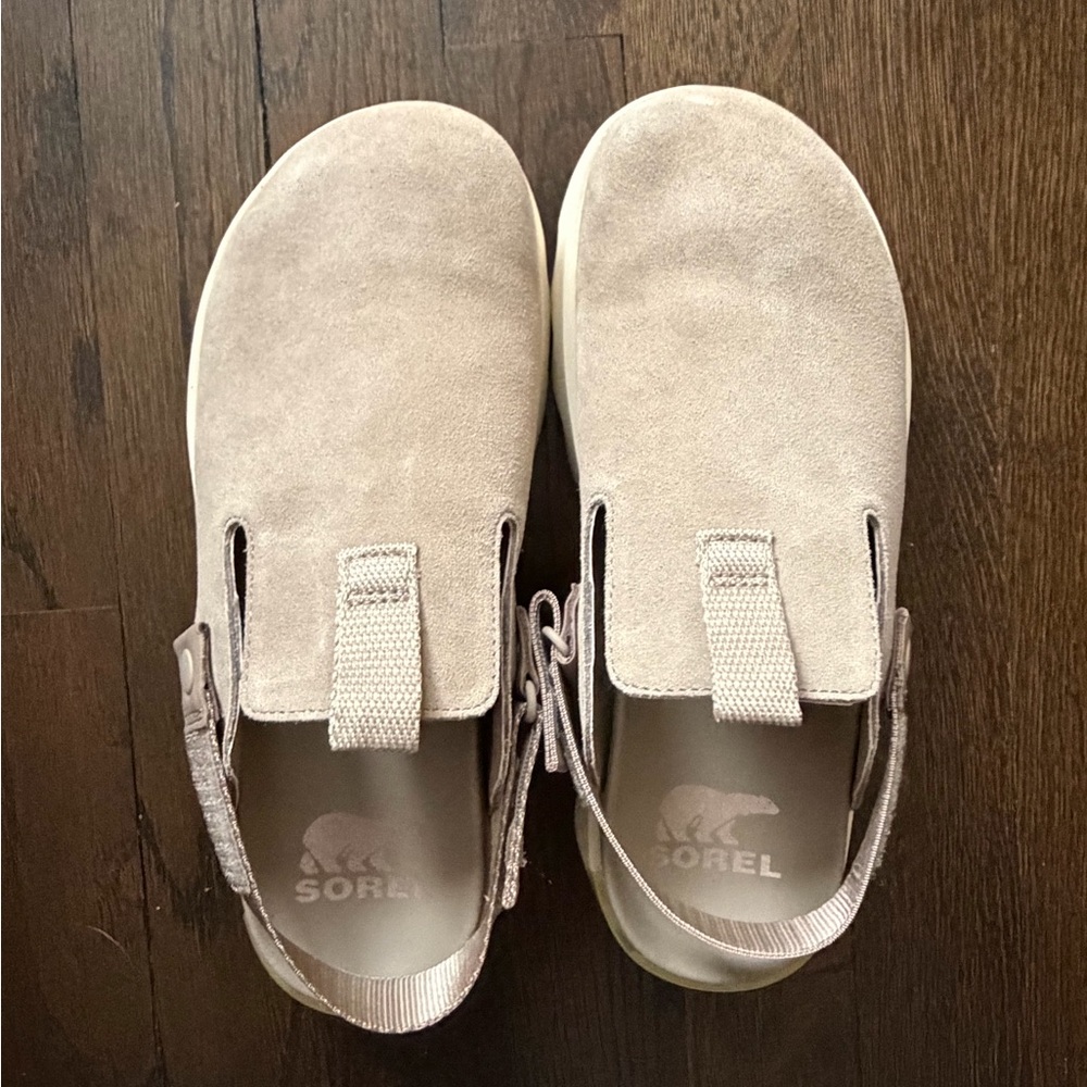 Sorel Beige Slip-On Clogs